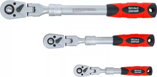 BGS DIY Sada prepínacích rační | teleskopické, uhlové | 6,3 mm (1/4") - 10 mm (3/8") - 12,5 mm (1/2") | 3-dielna (BGS 72114)