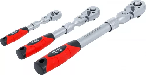 BGS DIY Sada prepínacích rační | teleskopické, uhlové | 6,3 mm (1/4") - 10 mm (3/8") - 12,5 mm (1/2") | 3-dielna (BGS 72114)