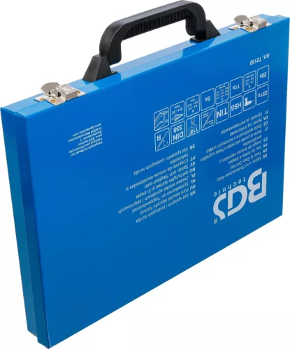 BGS technic Súprava vrtákov so stupňovitým vrtákom | HSS | titánovo nitridované | 1 – 10 mm | 231 dielov (72130)