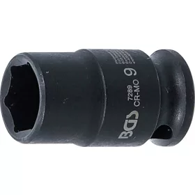   BGS technic Nárazová objímka, Hexagon | 6,3 mm (1/4") pohon | 9 mm (7289)