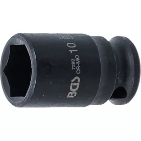   BGS technic Nárazová objímka, Hexagon | 6,3 mm (1/4") pohon | 10 mm (7290)