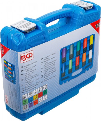 BGS technic Sada nástrčných hlavíc | 12,5 mm (1/2") | 15 - 24 mm a špeciálne skrutky pre kolesá | 10-dielna (BGS 7311)