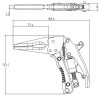BGS technic Samosvorné kliešte s predĺženými čeľusťami | s pištolovou rukoväťou | 170 mm (BGS 7312)