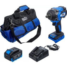   BGS technic Sada akumulátorových rázových uťahovákov | bezkartáčový | 550 Nm | 18 V | s nabíjateľnou batériou a rýchlonabíjačkou (7390)