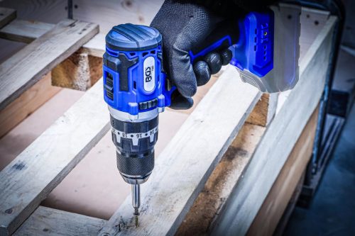 BGS technic Súprava akumulátorových príklepových vŕtačiek | bezkartáčový | 65 Nm | 18 V | s nabíjateľnou batériou a rýchlonabíjačkou (7397)