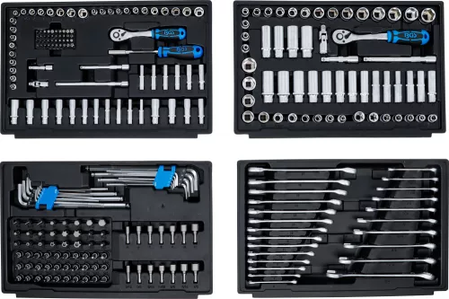 BGS technic Sada náradia, 1/4"/3/8"/1/2", metrické a palcové veľkosti, 300 kusov (BGS 74000)