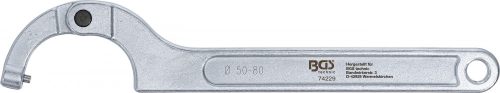 BGS technic Kĺbový hákový kľúč s čapom | 50 - 80 mm (BGS 74229)