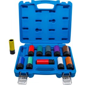   BGS technic Sada vzduchových kľúčov, 1/2", pre veľkosť 15 - 27 mm a špeciálne skrutky na kolesá, 11 kusov (BGS 74254)