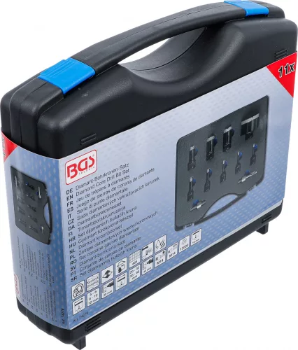 BGS technic Sada diamantových korunkových vrtákov, 5 - 68 mm, 11 kusov (BGS 74276)