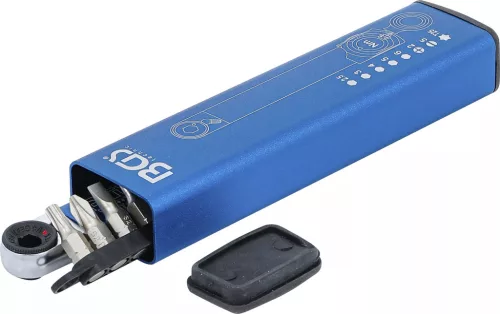 BGS technic momentový kľúč s račňou a bitovou sadou – 2–10 Nm. 9 ks. (74295)