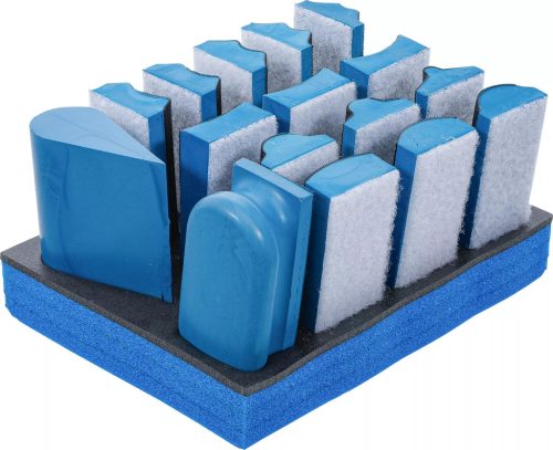 BGS technic Sada brúsnych blokov so suchým zipsom | 16-dielna (74365)