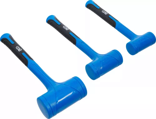 BGS technic Sada kladiva s mŕtvym úderom | Mäkká hlava | Ø 47 / 55 / 65 mm | 450 / 765 / 1275 g | 3 ks. (74442)