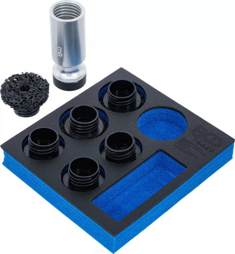 BGS technic Zásobník na náradie 1/6: Súprava brúsok nábojov kolies | pre závrtné skrutky a skrutky s maticou kolies | 7 ks. (74449)