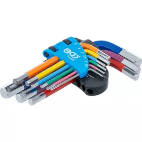  BGS technic Sada kľúčov typu L | Viacfarebné | krátky | vnútorný šesťhran 1,5 - 10 mm | 9 ks. (74454)