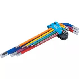   BGS technic Sada kľúčov typu L | Viacfarebné | extra dlhé | vnútorný šesťhran 1,5 - 10 mm | 9 ks. (74456)