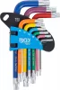 BGS technic Sada kľúčov typu L | Viacfarebné | krátky | T-Star (pre Torx) T10 - T50 | 9 ks. (74457)