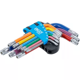   BGS technic Sada kľúčov typu L | Viacfarebné | krátky | T-Star odolný voči neoprávnenej manipulácii (pre Torx) T10 - T50 | 9 ks. (74460)
