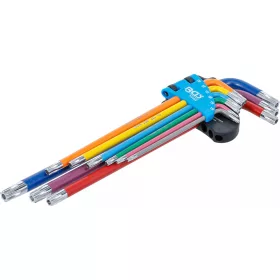   BGS technic Sada kľúčov typu L | Viacfarebné | extra jazyk | T-Star odolný voči neoprávnenej manipulácii (pre Torx) T10 - T50 | 9 ks. (74462)
