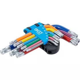   BGS technic Sada kľúčov typu L | Viacfarebné | krátky | T-Star odolný voči manipulácii (pre Torx) s guľovou hlavou T10 - T50 | 9 ks. (74463)