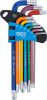 BGS technic Sada kľúčov typu L | Viacfarebné | T-Star odolný voči manipulácii (pre Torx) s guľovou hlavou T10 - T50 | 9 ks. (74464)