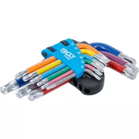   BGS technic Sada kľúčov typu L | Viacfarebné | krátky | T-Star (pre Torx) s guľovou hlavou T10 - T50 | 9 ks. (74466)