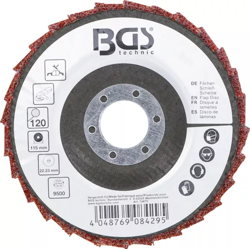 BGS technic Klapka disk | Netkané | Ø 115 mm | Veľkosť zrna 120 (74473)