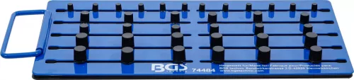 BGS technic Magnetická doska | s vonkajším námestím | pre 36 zásuviek | Pohon 6,3 mm (1/4"), 10 mm (3/8"), 12,5 mm (1/2") (74484)