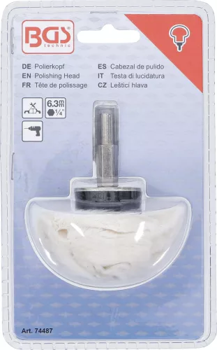 BGS technic Leštiaca hlava | Tvar húb | 6,3 mm (1/4") pohon (74487)