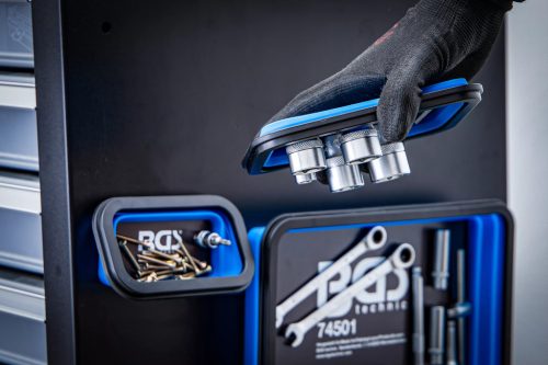 BGS technic Sada magnetických puzdier | Silikón | skladacie | 3 ks. (74501)