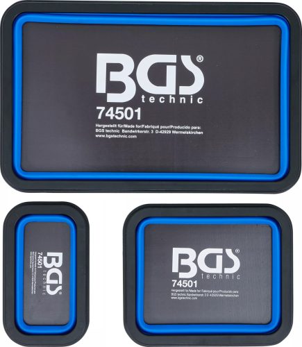 BGS technic Sada magnetických puzdier | Silikón | skladacie | 3 ks. (74501)