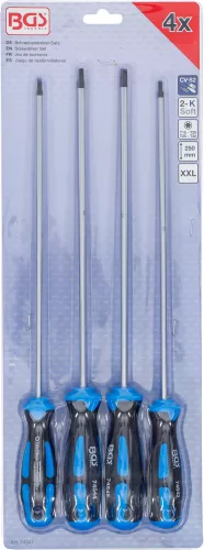 BGS technic Sada skrutkovačov | extra dlhé | T-Star (pre Torx) | T15 - T30 | 4 ks. (74541)