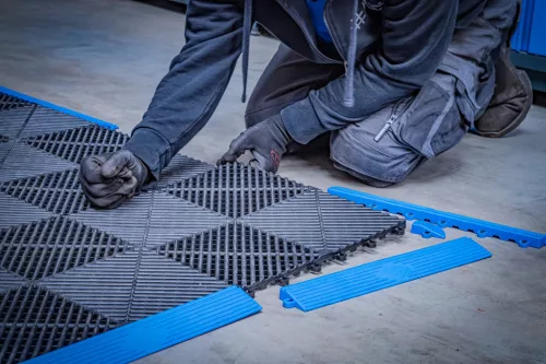 BGS technic Sada bočného rámu plastových dlaždíc | Click-System | 400 x 55 x 15 mm | 10-ks. (74547)