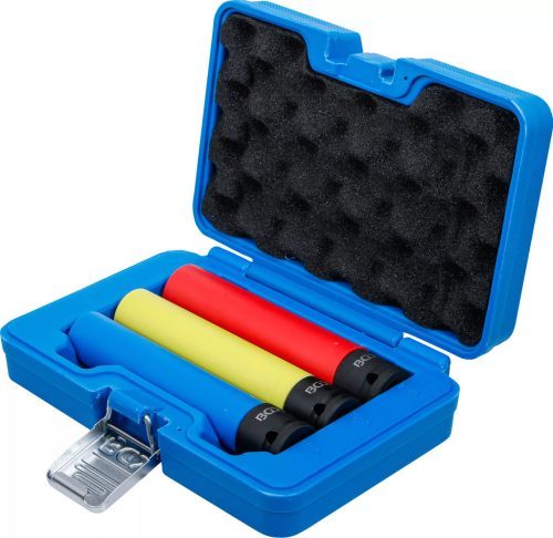 BGS technic Sada ochranných rázových zásuviek | extra hlboké | 12,5 mm (1/2") pohon | 17 / 19 / 21 mm | 3 ks. (74567)