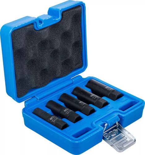 BGS technic Sada špirálových objímkových kľúčov / hlboký vyťahovač skrutiek | Vnútorný štvorhran 10 mm (3/8") | Veľkosť kľúča 10 – 16 mm | 5-dielna sada (74568)