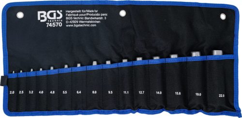 BGS technic Súprava dierovačov | 2 - 22 mm | 15 ks. (74570)