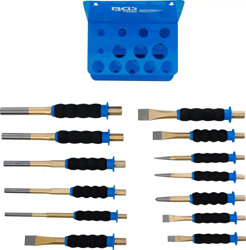 BGS technic Sada priebojníkov/stredových priebojníkov/plochých sekáčov | s ochranou ruky | 13-dielna (74596)