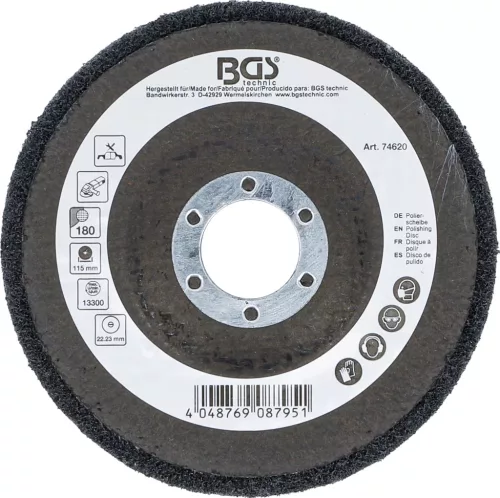 BGS technic Leštiaci kotúč | Karbid kremíka | Ø 115 mm | Veľkosť zrna 180 (74620)