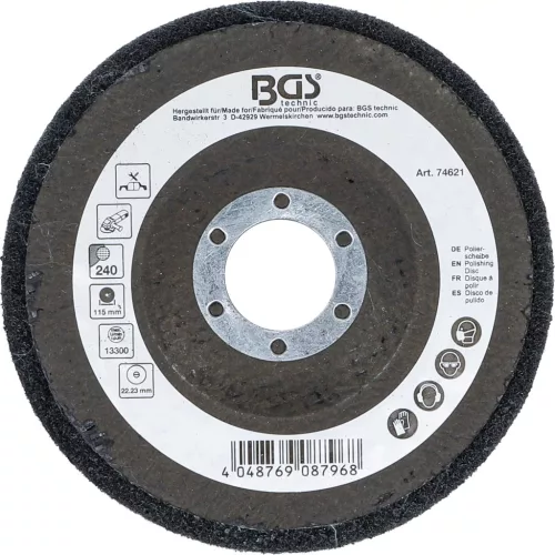 BGS technic Leštiaci kotúč | Karbid kremíka | Ø 115 mm | Veľkosť zrna 240 (74621)