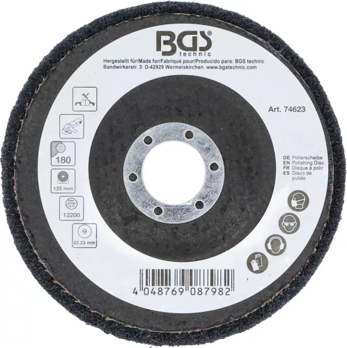 BGS technic Leštiaci kotúč | Karbid kremíka | Ø 125 mm | Veľkosť zrna 180 (74623)