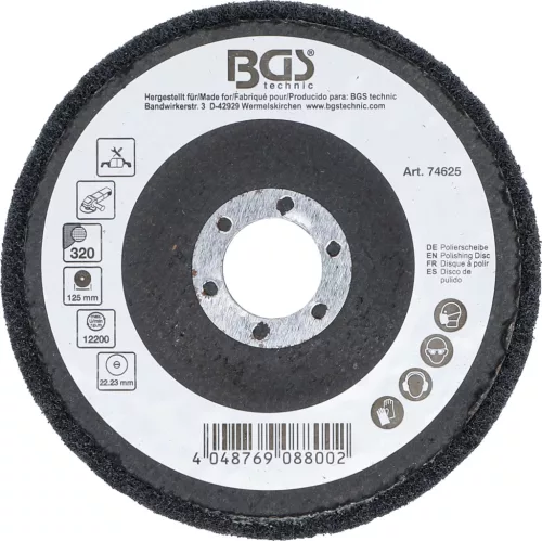 BGS technic Leštiaci kotúč | Karbid kremíka | Ø 125 mm | Veľkosť zrna 320 (74625)