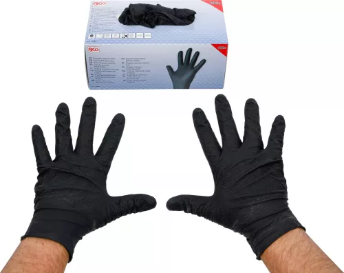 BGS technic Jednorazová rukavica | nitril | s extra gripom | Gr. L | 100 sv (74669)