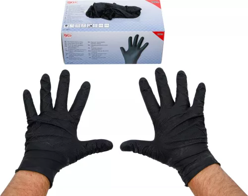 BGS technic Jednorazová rukavica | nitril | s extra gripom | Gr. XL | 100 sv. (74671)
