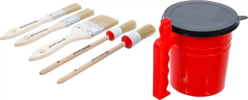 BGS DIY sada plochých a okrúhlych štetcov vo vedierku na farbu, 6 ks (76500)