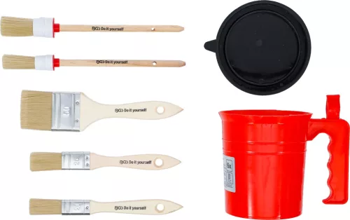 BGS DIY sada plochých a okrúhlych štetcov vo vedierku na farbu, 6 ks (76500)