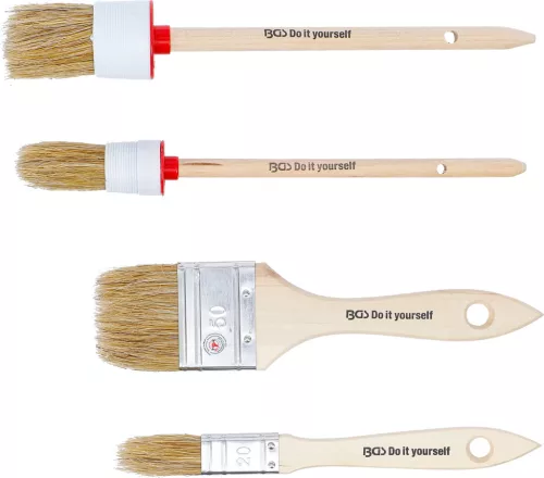 BGS DIY sada plochých a okrúhlych štetcov, 4 ks (76525)