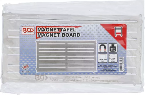 BGS technic Magnetická tabuľa| oceľová | veľmi plochá | 300 x 150 mm (BGS 7893)