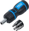 BGS technic mini sada skrutkovača a bitov, prepínateľná račňová rukoväť, 7 ks (7898)