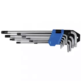   BGS technic Súprava imbusových kľúčov v tvare L | veľmi dlhé | T-Star (pre Torx) / T-Star s dierou (pre Torx) T10 - T50 | 9 ks (BGS 793) (BGS 794)