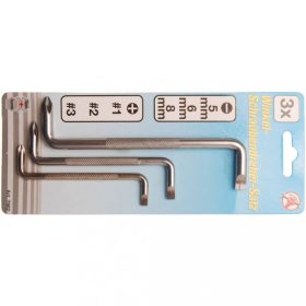   BGS DIY Súprava kľúčov v tvare L | Ploché SL / Krížové | 3 ks (BGS 7982)