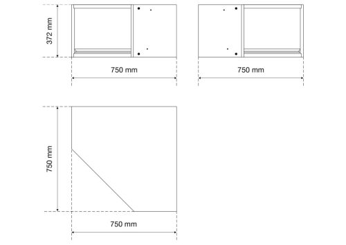 BGS technic Nástenná skrinka | s predným vekom | Rohová základňa (80206)